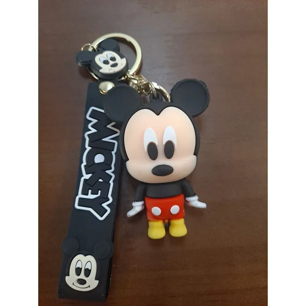 Disney Mickey Mouse 3D Keychain Figure Backpack Clip Keyring Pendant‎ Wristle
